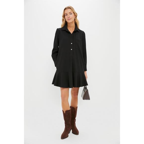 TUCKERNUCK Black Crepe Callahan Shirt Dress Size L NWT Retail $148 Tuckernuck - Picture 5 of 7
